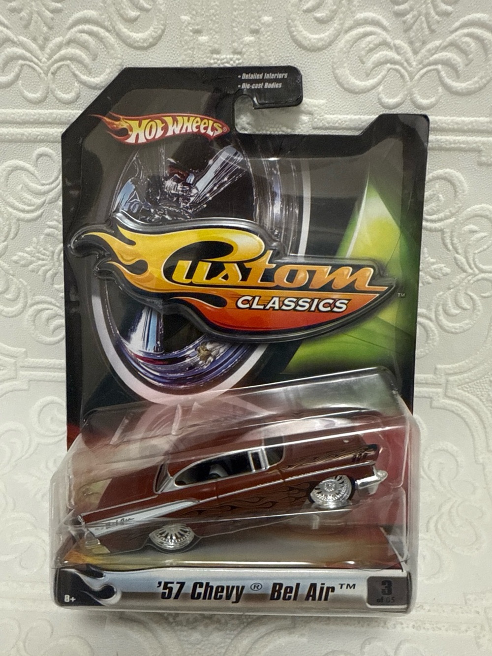 Hot Wheels Custom Classics 57 Chevy Bel Air 1/50 Scale Real Riders 3/5 Vintage